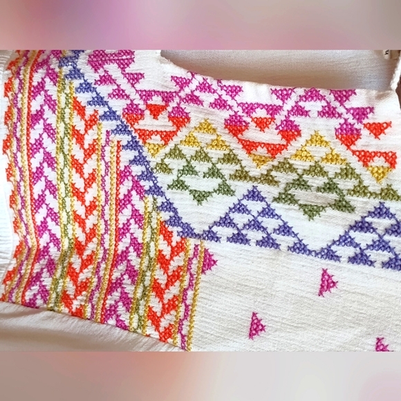 Lovestitch Women's Embroidered White Tunic Cover Up Dress | Size Medium - Picture 3 of 7